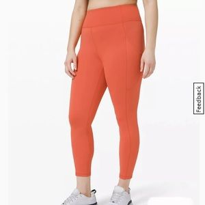 Lululemon Invigorate High-Rise Tight 25” Size 4 Brick (Orange) EUC
